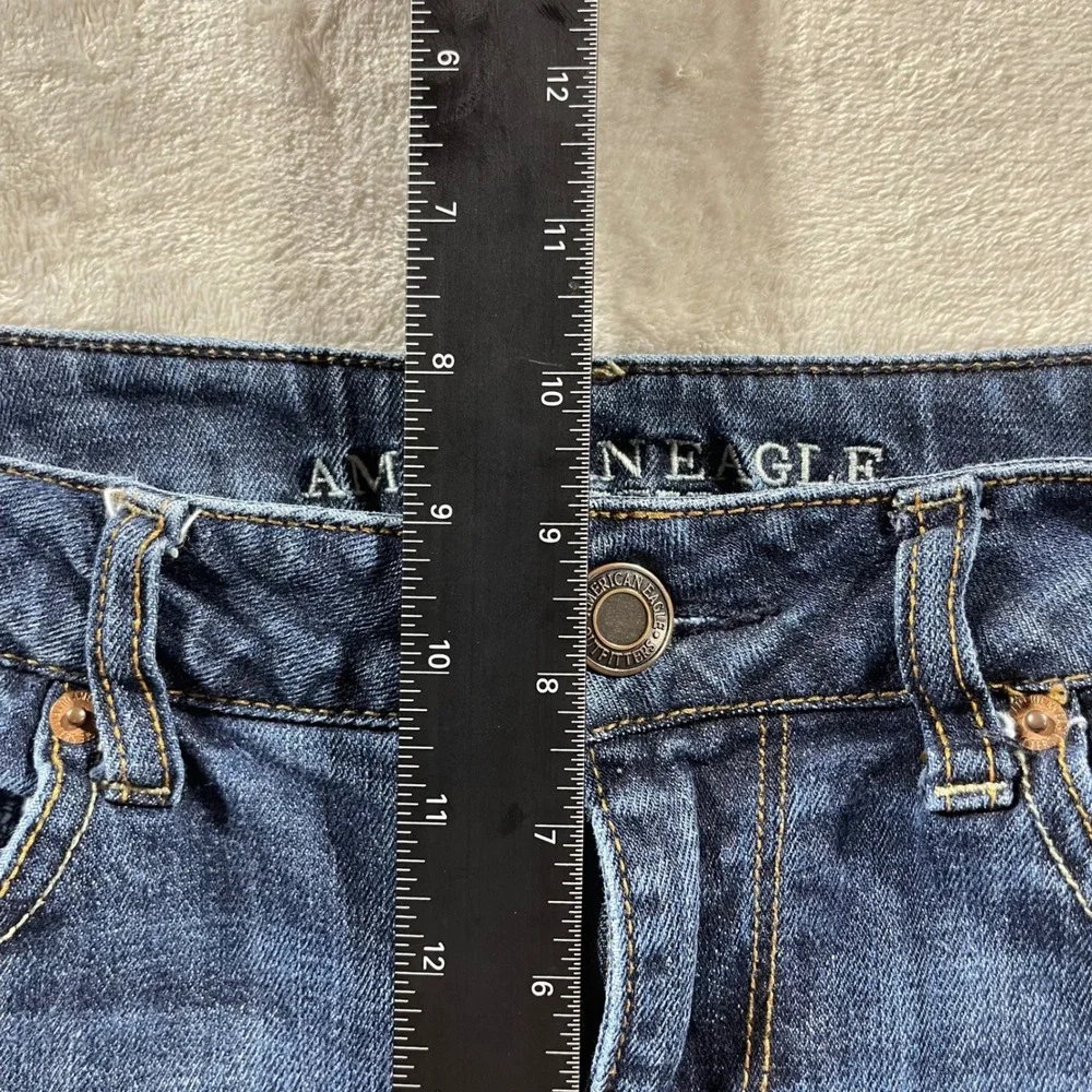 American‎ Eagle Jeans Women 10 Hi-Rise Skinny Stretch Blue - Picture 8 of 11